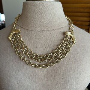 Vintage Monet Goldtone 3 strand Necklace